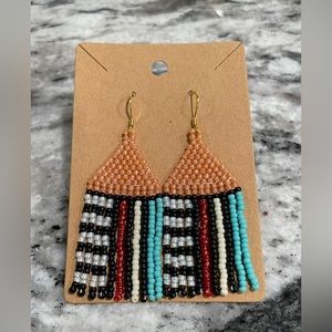 Abstract Handmade Beaded Earrings